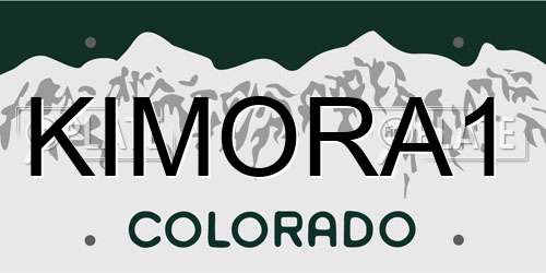 KIMORA1 Colorado License Plate