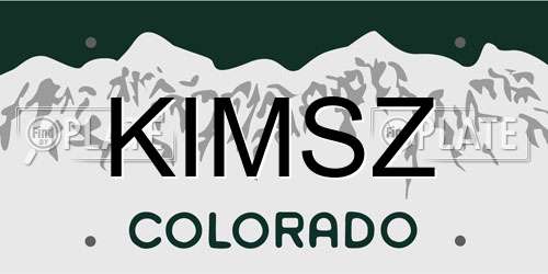 KIMSZ Colorado License Plate