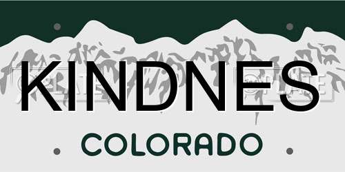KINDNES Colorado License Plate