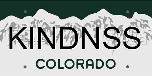KINDNSS Colorado License Plate
