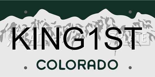 KING1ST Colorado License Plate