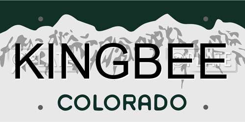 KINGBEE Colorado License Plate