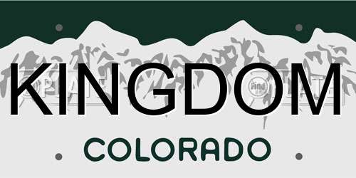 KINGDOM Colorado License Plate