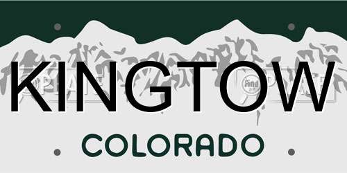 KINGTOW Colorado License Plate