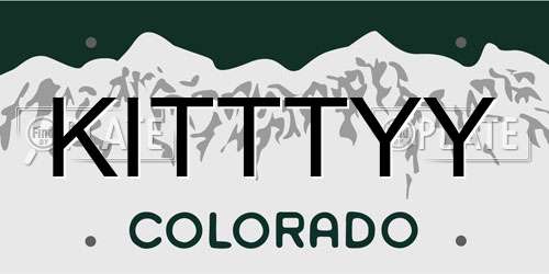KITTTYY Colorado License Plate