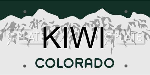 KIWI Colorado License Plate