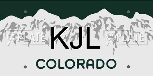 KJL Colorado License Plate