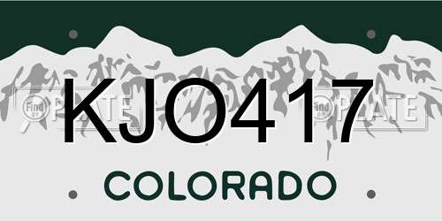 KJO417 Colorado License Plate