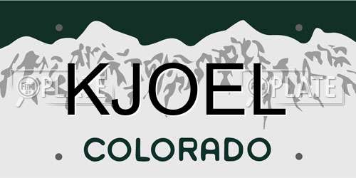 KJOEL Colorado License Plate