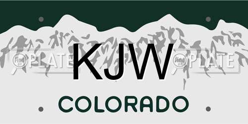 KJW Colorado License Plate