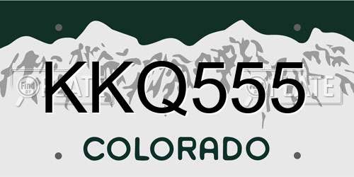 KKQ555 Colorado License Plate