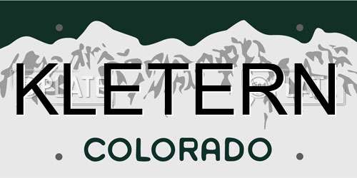 KLETERN Colorado License Plate