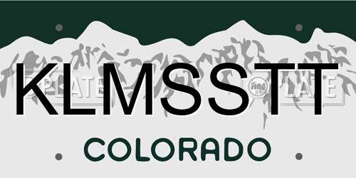 KLMSSTT Colorado License Plate