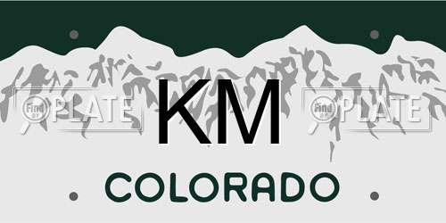 KM Colorado License Plate