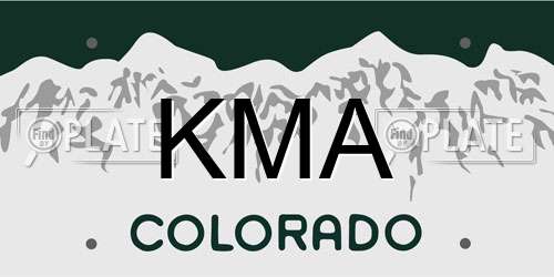 KMA Colorado License Plate