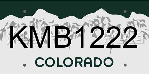KMB1222 Colorado License Plate