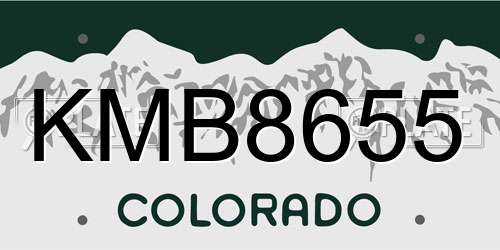 KMB8655 Colorado License Plate