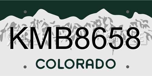 KMB8658 Colorado License Plate