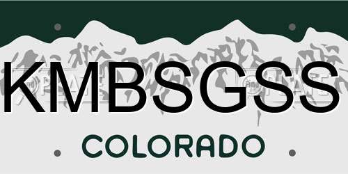 KMBSGSS Colorado License Plate