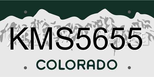 KMS5655 Colorado License Plate