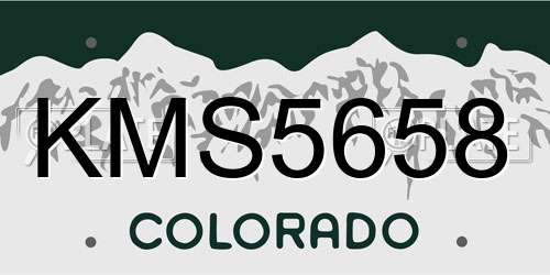 KMS5658 Colorado License Plate