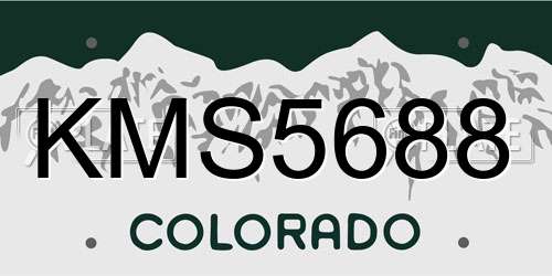 KMS5688 Colorado License Plate