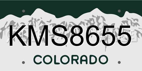 KMS8655 Colorado License Plate
