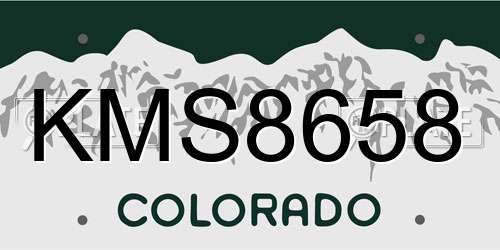 KMS8658 Colorado License Plate