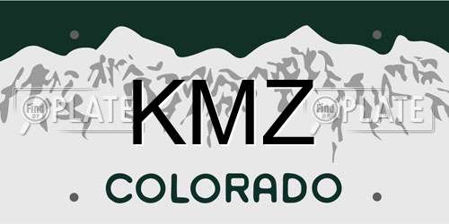 KMZ Colorado License Plate