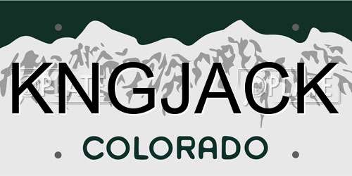 KNGJACK Colorado License Plate