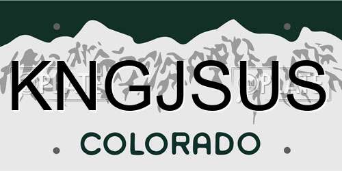 KNGJSUS Colorado License Plate