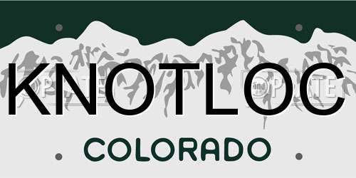 KNOTLOC Colorado License Plate