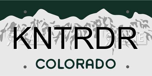 KNTRDR Colorado License Plate