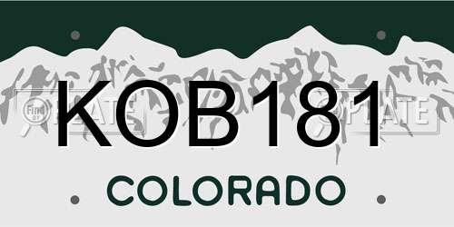 KOB181 Colorado License Plate