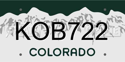 KOB722 Colorado License Plate