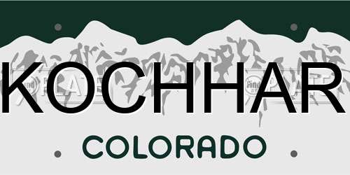 KOCHHAR Colorado License Plate