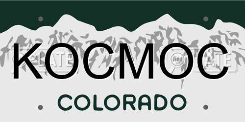 KOCMOC Colorado License Plate