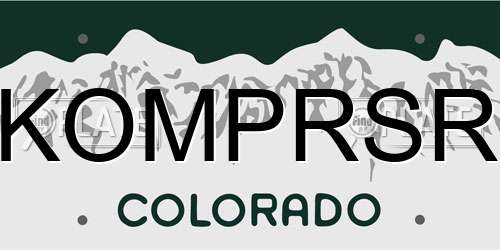 KOMPRSR Colorado License Plate