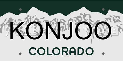 KONJOO Colorado License Plate