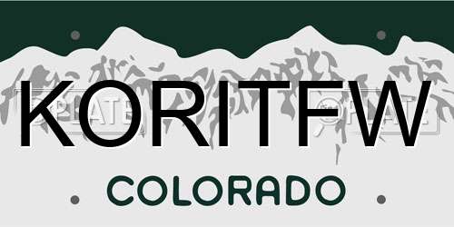 KORITFW Colorado License Plate