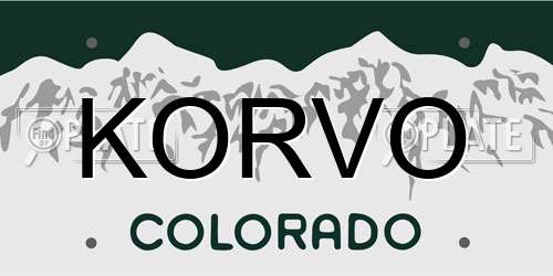 KORVO Colorado License Plate