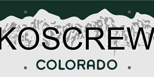KOSCREW Colorado License Plate