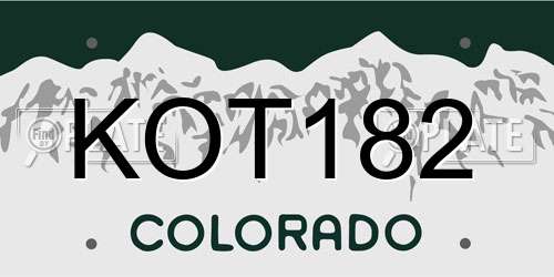 KOT182 Colorado License Plate
