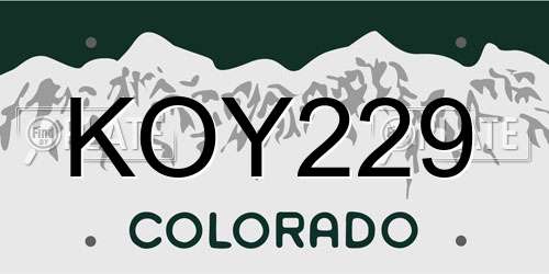 KOY229 Colorado License Plate