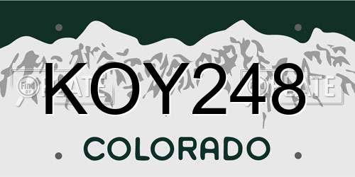 KOY248 Colorado License Plate