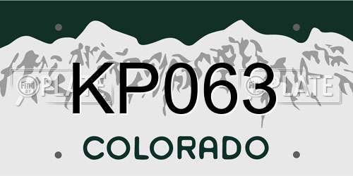 KP063 Colorado License Plate