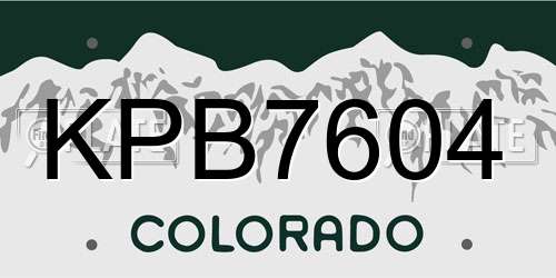 KPB7604 Colorado License Plate
