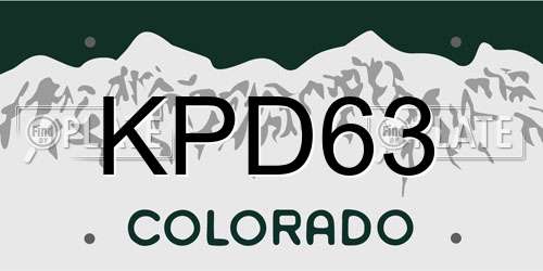 KPD63 Colorado License Plate
