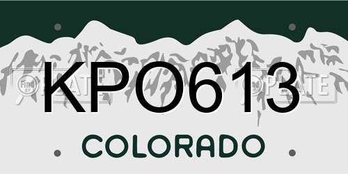 KPO613 Colorado License Plate