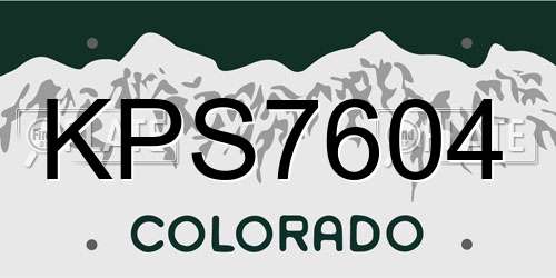 KPS7604 Colorado License Plate
